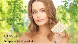  Presentation with green beauty - Slide set consisting of people-beauty-and-medicine-care background and a coral colored foreground