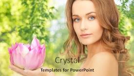  Presentation with pink lotus flower - PPT theme with people-beauty-and-skin-care background and a yellow colored foreground