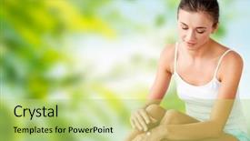  Presentation with cosmetics beauty - Cool new PPT theme with people beauty cosmetics and bodycare backdrop and a yellow colored foreground