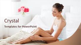  Presentation with beauty cosmetics - PPT theme enhanced with people beauty cosmetics bodycare background and a lemonade colored foreground