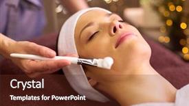 Presentation with facial - PPT layouts enhanced with people beauty cosmetology and treatment background and a tawny brown colored foreground