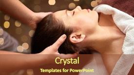 Presentation with spa concept - Presentation theme enhanced with people beauty lifestyle and relaxation background and a tawny brown colored foreground