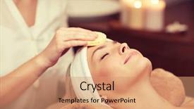  Presentation with spa concept - Amazing PPT theme having people beauty spa cosmetology backdrop and a coral colored foreground