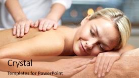  Presentation with young healthy people - Theme enhanced with people beauty spa healthy lifestyle background and a  colored foreground