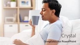  Presentation with rest - Cool new slides with people-bedtime-and-rest-concept backdrop and a soft green colored foreground