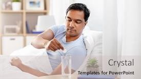  Presentation with water glass - Presentation theme consisting of people-bedtime-and-rest-concept background and a light gray colored foreground