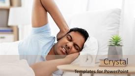  Presentation with rest - Presentation theme with people-bedtime-and-rest-concept background and a coral colored foreground