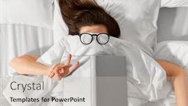  Presentation with book glasses - Audience pleasing slide set consisting of people-bedtime-and-rest-concept backdrop and a mint green colored foreground