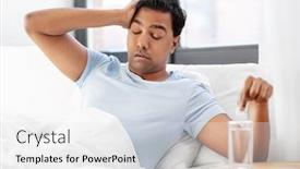  Presentation with water glass - Colorful presentation theme enhanced with people-bedtime-and-rest-concept backdrop and a white colored foreground