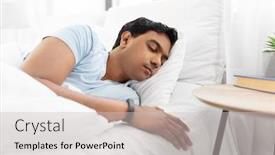  Presentation with rest - Cool new presentation design with people-bedtime-and-rest-concept backdrop and a light gray colored foreground