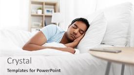  Presentation with rest - Presentation theme with people-bedtime-and-rest-concept background and a light gray colored foreground