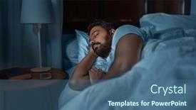  Presentation with rest - Beautiful slide deck featuring people-bedtime-and-rest-concept backdrop and a ocean colored foreground