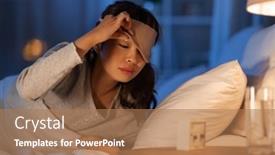  Presentation with rest - Slide deck with people-bedtime-and-rest-concept background and a coral colored foreground