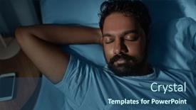  Presentation with rest - Presentation design having people-bedtime-and-rest-concept background and a ocean colored foreground