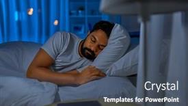  Presentation with rest - Audience pleasing PPT theme consisting of people-bedtime-and-rest-concept backdrop and a ocean colored foreground