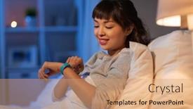  Presentation with rest - Slide set with people-bedtime-and-rest-concept background and a coral colored foreground