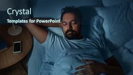  Presentation with rest - Cool new slide deck with people-bedtime-and-rest-concept backdrop and a navy blue colored foreground