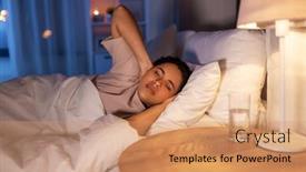  Presentation with african people - Presentation design consisting of people-bedtime-and-rest-concept background and a coral colored foreground