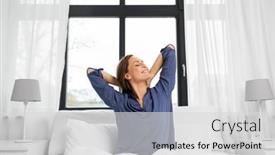  Presentation with sleeping - Theme featuring people-bedtime-and-sleeping-concept background and a light gray colored foreground