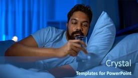  Presentation with drinking water - Beautiful PPT theme featuring people-bedtime-and-thirst-concept backdrop and a ocean colored foreground