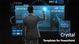  Presentation with virtual technology - Slide deck consisting of people big data and technology background and a black colored foreground