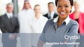  Presentation with multiracial team of young doctors stacking hands - Slide set with people black - beautiful young african businesswoman background and a  colored foreground