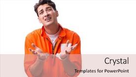  Presentation with handcuffed - Presentation theme having people bondage - handcuffed handsome businessman isolated background and a  colored foreground