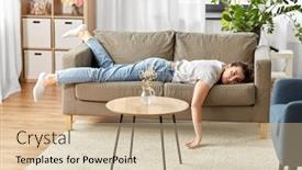  Presentation with depression - Amazing slide deck having people-boredom-and-depression-concept backdrop and a soft green colored foreground