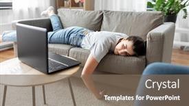  Presentation with depression - Slide deck with people-boredom-and-depression-concept background and a violet colored foreground