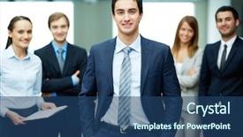  Presentation with friendly - Theme consisting of people business - group of friendly businesspeople background and a ocean colored foreground