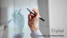  Presentation with sticky notes - PPT theme with people-business-and-corporate-concept background and a light gray colored foreground