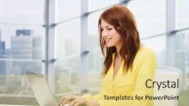  Presentation with young business people - Amazing theme having people business and technology concept - backdrop and a yellow colored foreground