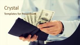  Presentation with health money insurance concept - Amazing PPT theme having people business finances and money backdrop and a  colored foreground