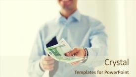  Presentation with joint venture crowdfunding money business - Beautiful slide set featuring people business finances and money backdrop and a  colored foreground