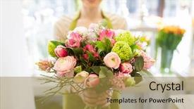  Presentation with double exposure of business people - PPT layouts featuring people business sale and floristry background and a gold colored foreground