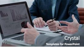  Presentation with people matter - Slide deck with people busy discussing financial matter background and a gray colored foreground