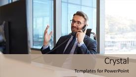  Presentation with call of dutty - Amazing PPT layouts having people calling - businessman making phone call sitting backdrop and a coral colored foreground