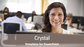  Presentation with middle ages - Beautiful PPT layouts featuring people calling - middle aged woman working backdrop and a gray colored foreground