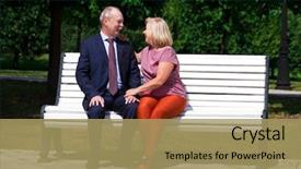  Presentation with waikiki elderly - PPT layouts having people care - happy elderly couple resting background and a coral colored foreground