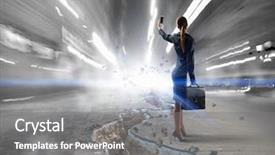  Presentation with media - Beautiful slides featuring people catch mobilphone - businesswoman catching moment on her backdrop and a  colored foreground