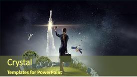  Presentation with media - Colorful slide set enhanced with people catch mobilphone - businesswoman catching moment on her backdrop and a tawny brown colored foreground