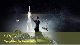  Presentation with media - Slide set having people catch mobilphone - businesswoman catching moment on her background and a tawny brown colored foreground