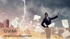  Presentation with media - Theme having people catch mobilphone - businesswoman catching moment on her background and a  colored foreground