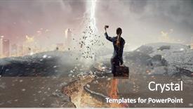  Presentation with media - Slide deck consisting of people catch mobilphone - businesswoman catching moment on her background and a  colored foreground