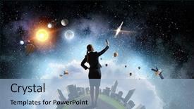  Presentation with amazing - Presentation theme featuring people catch mobilphone - woman doing amazing selfie background and a  colored foreground