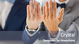  Presentation with wedding rings - Presentation theme with people celebration homosexuality same-sex background and a gray colored foreground