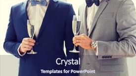  Presentation with sparkling wine - Presentation theme featuring people celebration homosexuality same-sex background and a navy blue colored foreground