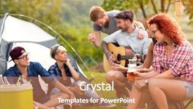  Presentation with chat - Presentation theme featuring people chat drink beer background and a  colored foreground