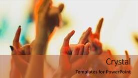  Presentation with festival - Audience pleasing slides consisting of people cheering at rock festival backdrop and a red colored foreground