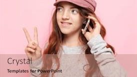  Presentation with fashion show - Presentation theme with people-childhood-and-fashion-concept background and a coral colored foreground